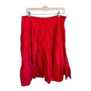Liz Claiborne Red Tiered Peasant Skirt
